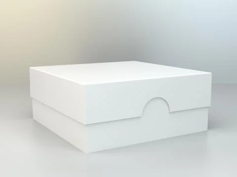 Empty cardboard on gray background. Illustrazione stock