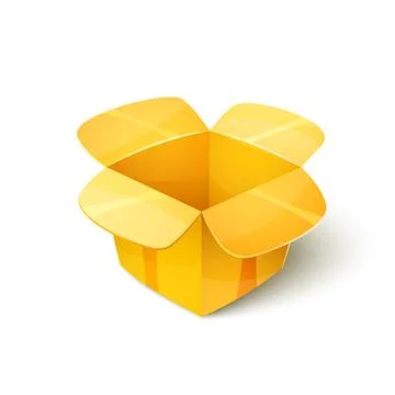 Empty cardboard packaging, open box icon in cartoon style イラスト素材
