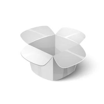 Empty cardboard packaging, open box icon in cartoon style Stock Illustration