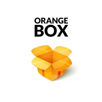 Empty cardboard packaging, open box icon in cartoon style Stock Illustration