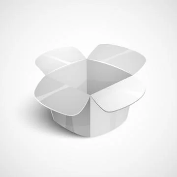 Empty cardboard packaging, open box icon in cartoon style Stock Illustration