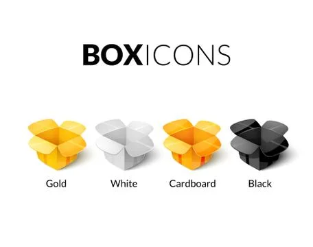 Empty cardboard packaging, open box icon in cartoon style 스톡 일러스트