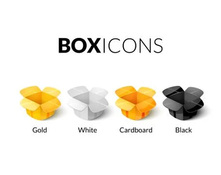 Empty cardboard packaging, open box icon in cartoon style Stock Illustration