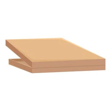 Empty cardboard pizza box open lid delivering food Stock Illustration