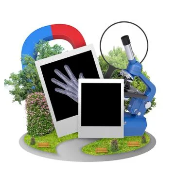 Empty cards with optical tools Stock Illustration