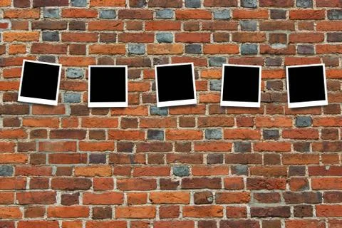 Empty cards on the wall from the brick Stock Illustration