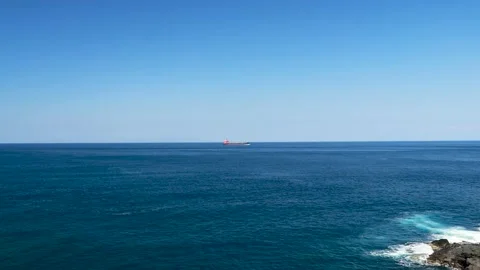 Empty Cargo container ship on the sea Stock Footage 165312459