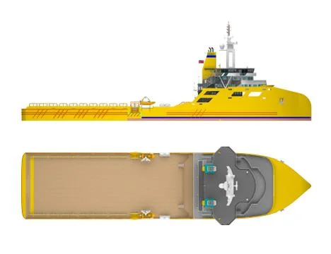 Empty cargo ship isolated on white Stock Illustration