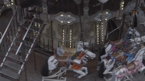 Empty carousel in Paris Video stock 85599502