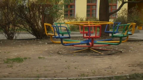 Empty carousel rotate. Video stock 57358340