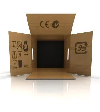Empty carton box for goods transportation Stock Illustration