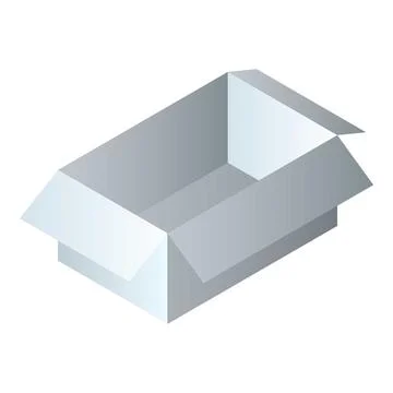 Empty carton box icon, isometric style Stockillustratie