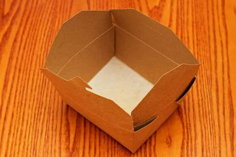 Empty Carton Package Empty Fast Food Box Made From Corrugated Carton Copyr... Stock Photos