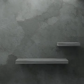 Empty cement concrete wall studio room interior for display product 스톡 일러스트