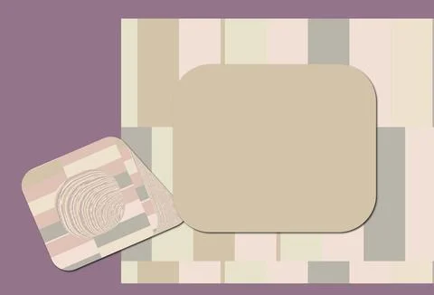 An empty central quadrangle with rounded corners, a striped pattern at the .. 스톡 일러스트