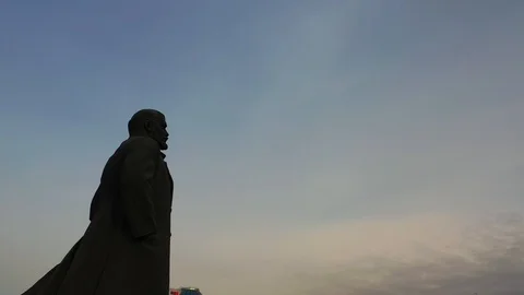 Empty Central square of Lenin, covid19 Video stock 127773898