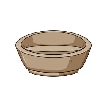 Empty ceramic bowl garden pot illustration Stock Illustration