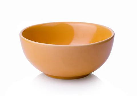 Empty ceramic bowl on white background Stock Photos