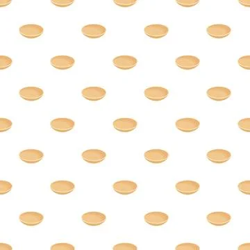 Empty ceramic bowls creating a seamless pattern 스톡 일러스트