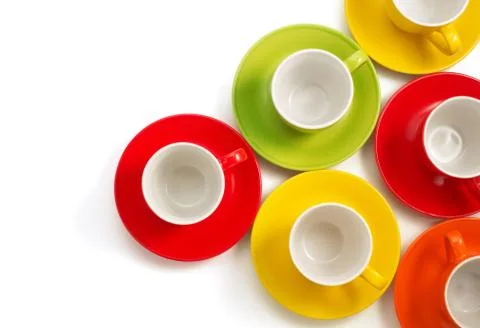 Empty ceramic cup on white Stock Photos