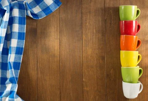 Empty ceramic cup on wood Stock Photos