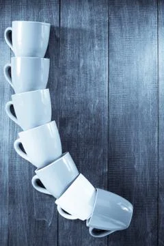 Empty ceramic cup on wood Stock Photos