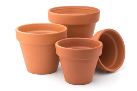 Empty ceramic flower pots Stock Photos