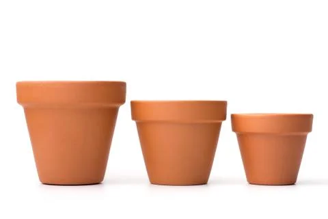 Empty ceramic flower pots Stock Photos