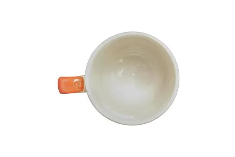Empty ceramic mug isolated on white background and clipping path. Stock Photos