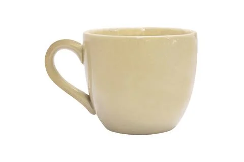 Empty ceramic mugs isolated on white background and clipping path. Stock Photos