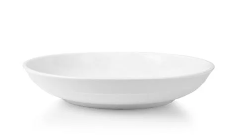 Empty ceramic plate isolated on white background Stock-Fotos