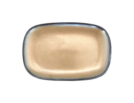Empty ceramic plate isolated on white background ,top view Stock Photos