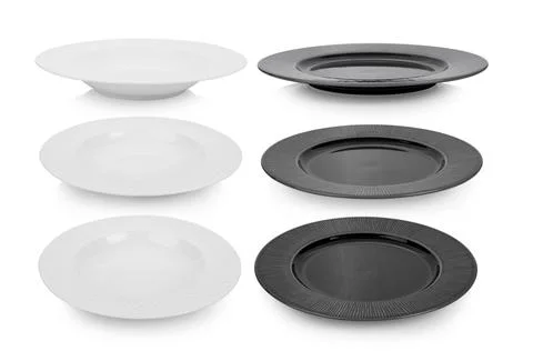 Empty ceramic plate on white background Stock Photos
