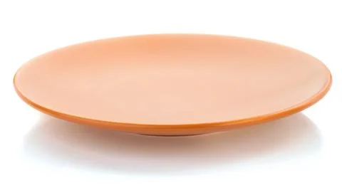 Empty ceramic plate on white Stock Photos