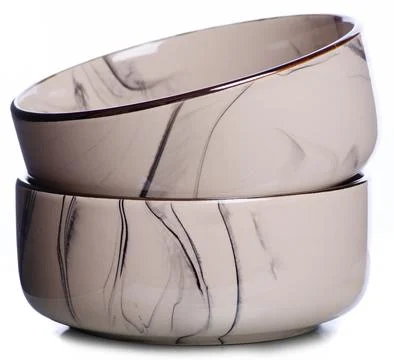 Empty ceramic plates bowls Stock Photos