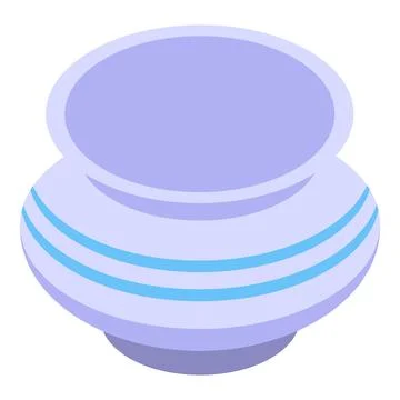 Empty ceramic pot standing on white background Stock Illustration