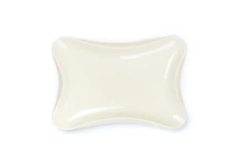 Empty ceramic rectangular plate isolated on white Stock Photos