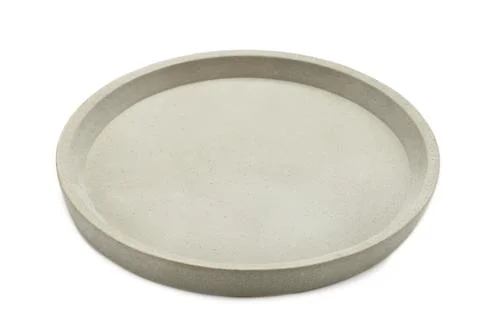 Empty ceramic round plate isolated on white background with clipping path Stock Photos
