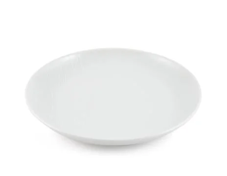 Empty ceramic white plate isolated Stock Photos