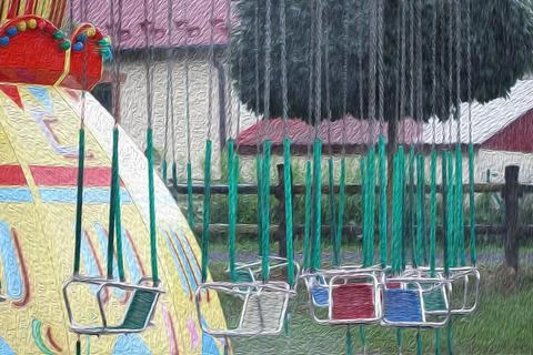 Empty chain carousel Stock Photos