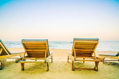 Empty chair on the beach Foto stock