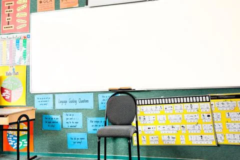 Empty chair in a classroom or lab Stock Photos