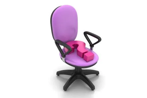 An empty chair with  question mark Free Stock Illustration
