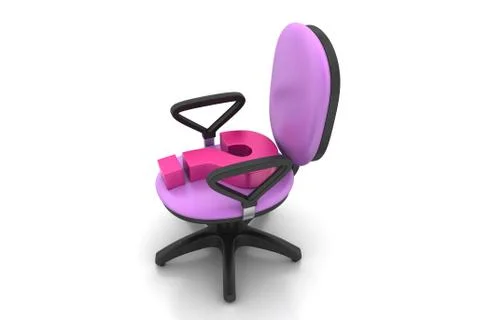An empty chair with  question mark Free Stock Illustration