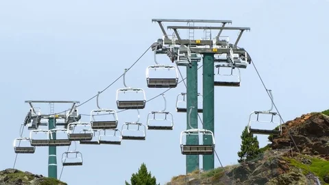 Empty chairlift. Stock Footage 81950674