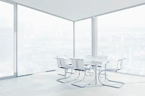 Empty chairs and conference table in office イラスト素材