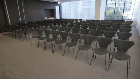 Empty Chairs Conference Stock Footage 79027056