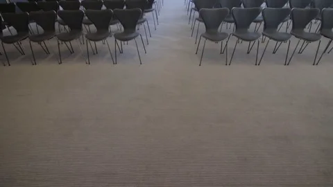 Empty Chairs Conference Tilt Up Stock Footage 79027025