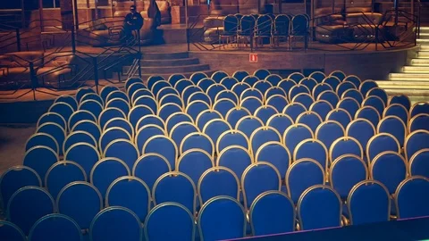 Empty chairs in the hall Stock Footage 126369555