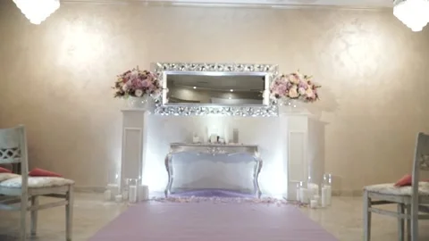 Empty chairs in the hall Stock Footage 130574948